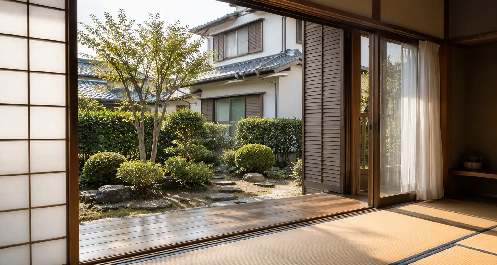 空き家を貸す・活用する。縁側から庭を望む和室